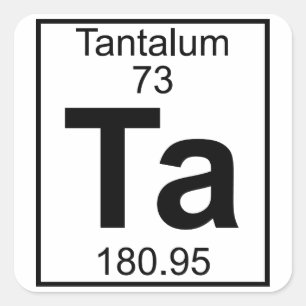 Element 073 - Ta - Tantal (voll) Quadratischer Aufkleber