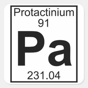 Element 091 - Pa - Protactinium (Full) Quadratischer Aufkleber