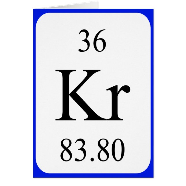 Element 36 Karte - Krypton (Vorne)