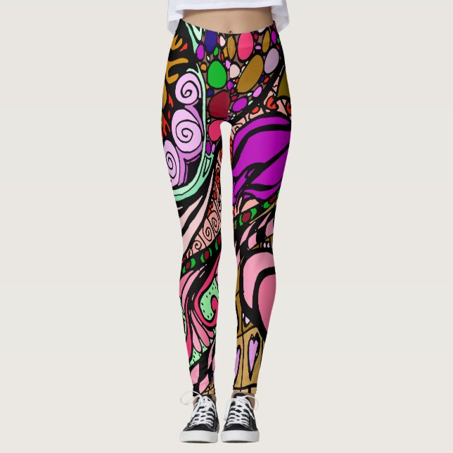 Element 9b Doodle Fine Art Leggings pink (Vorderseite)