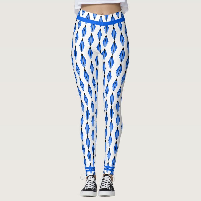 Elément Art déco dans Leggings bleu profond (Devant)