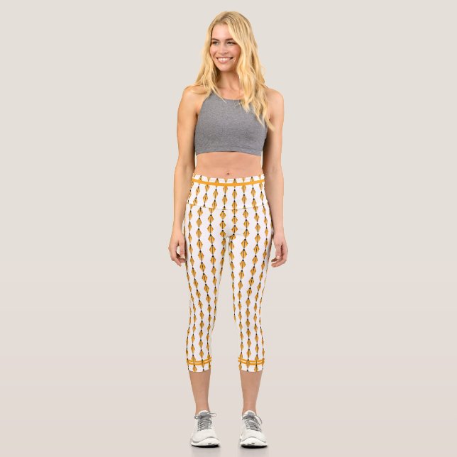 Elément Art déco en leggings capri orange clair (Recto)