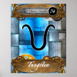 Élément périodique Tungstène Atomique #74 Poster