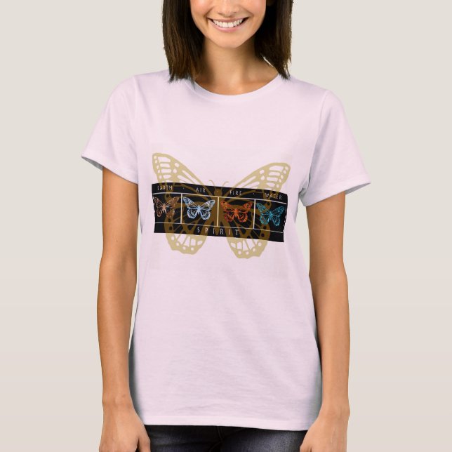 Element-Schmetterlinge (verschiedene Position auf T-Shirt (Vorderseite)