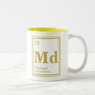 Element von dir! Individuelle Name von Gold-Elemen Zweifarbige Tasse