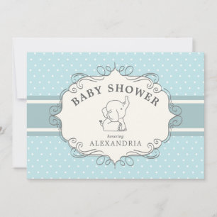 Élémentaire Bébé Éléphant   Invitation Baby Shower
