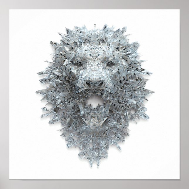 Elemental Abstract Art: Crystallized Guardian Lion Poster (Vorne)