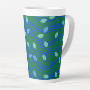 Elemental Flow Smaragdgrün Kobaltblau mit Blättern Milchtasse