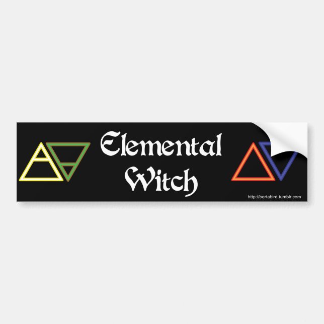 Elemental Witch bumper sticker Autoaufkleber (Vorne)