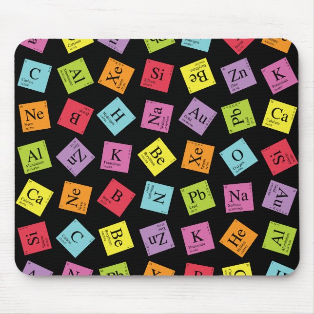 Elementare Periodic (dunkel) Mousepad (Vorne)