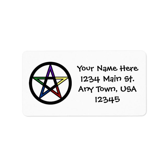 elementares Pentagramm Adressaufkleber (Vorne)