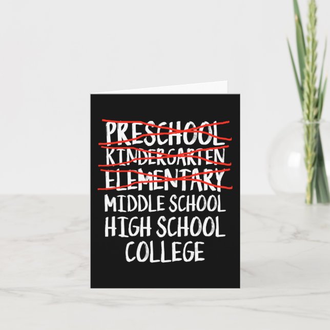Elementargeschenk für Abschluss Mittelschule zurüc Karte (Vorderseite)