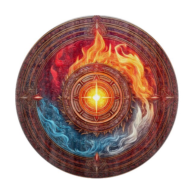 Elementarkreis des Powers Schneidebrett (Vorderseite)