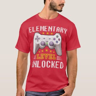 Elementarstufe Entsperrtes Videospiel Zurück zur S T-Shirt