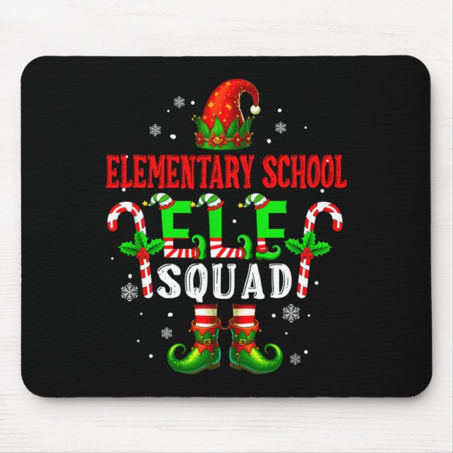 Elementary School Elf Squad Xmas Elf Hat Scute Ss  Mousepad (Vorne)