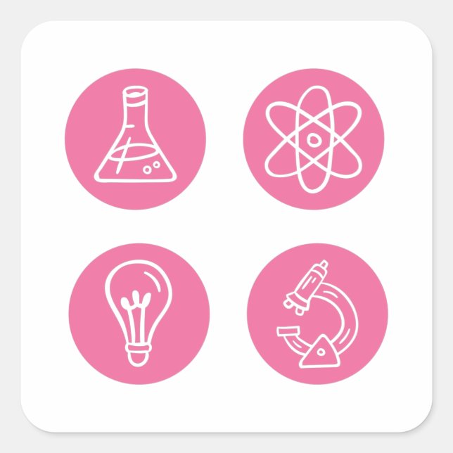 Elemente der Wissenschaft Quadratischer Aufkleber (Vorderseite)