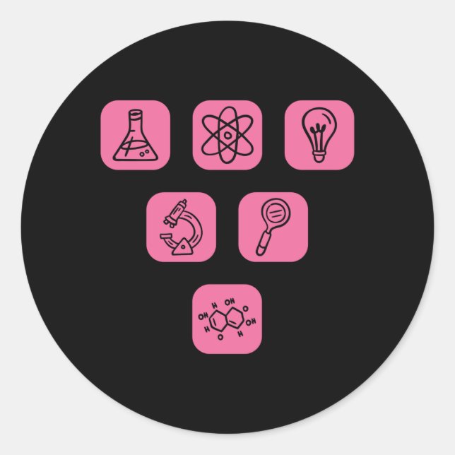 Elemente der Wissenschaft Runder Aufkleber (Vorderseite)