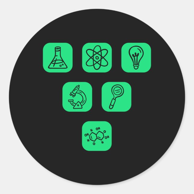 Elemente der Wissenschaft Runder Aufkleber (Vorderseite)