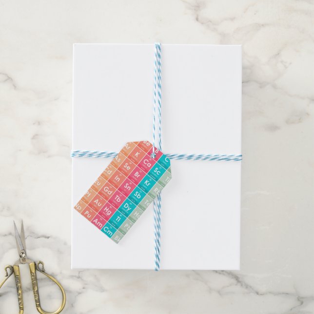 Elemente des farbigen Musters der Periodischen Tab Geschenkanhänger (Mit Garn)