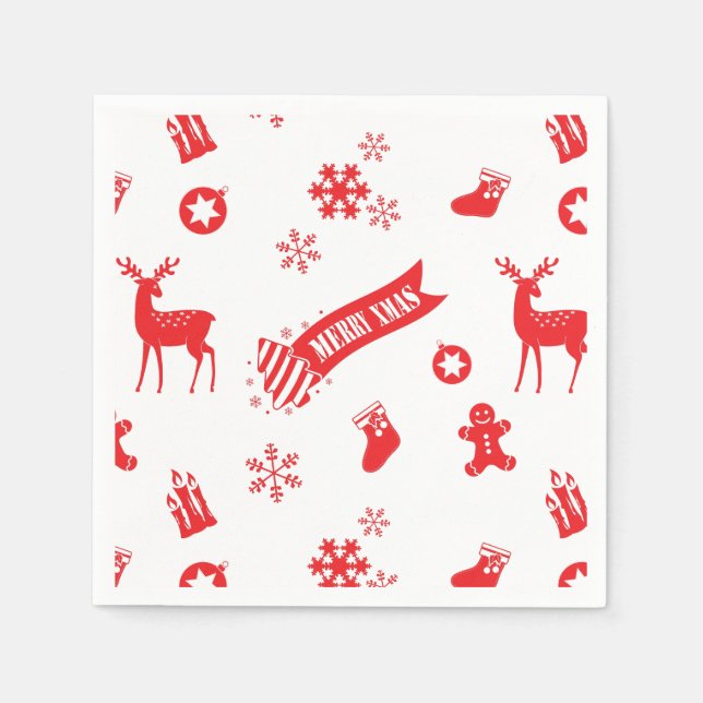 Elemente des Weihnachtsdokuments Napkins Serviette (Vorderseite)