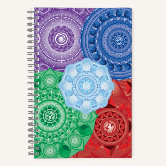 Elemente/platonische Solids Mandala Collage Notebo Notizbuch (Vorderseite)