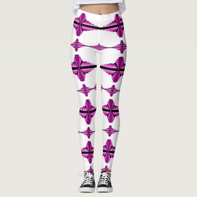 Éléments Art déco dans Leggings roses profonds (Devant)