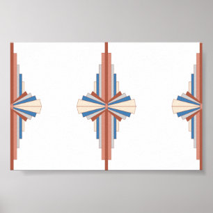 Éléments Art déco en or rose, marron & bleu