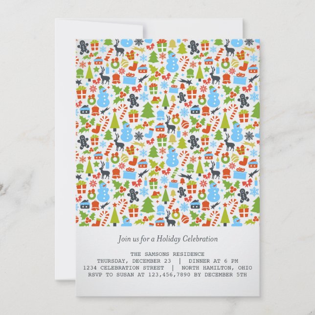 Éléments de Noël Invitations de Fêtes/Noël (Devant)