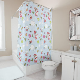 Éléments de Noël Snowman Motif Douche rideau