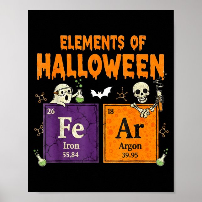 Elements Of Halloween Fear Periodically Halloween  Poster (Vorne)