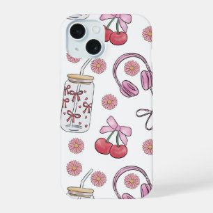 Éléments rose girly dessinés à la main en motif tr