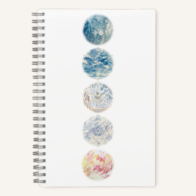 Elements Wassercolor Mandala Notebook Notizbuch (Vorderseite)