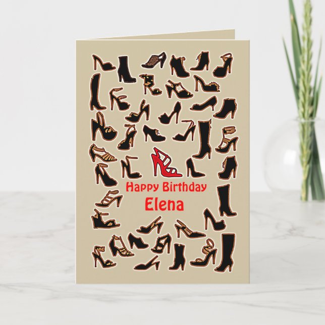 Elena Chaussures Bonne Carte Anniversaire (Devant)