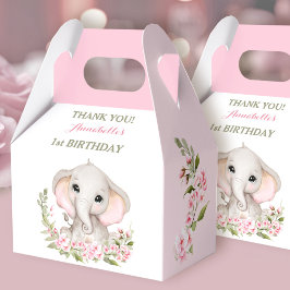 Elephant 1. Geburtstag Girl Spring Pink Sakura Geschenkschachtel