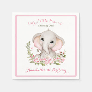 Elephant 1. Geburtstagsmädchen Custom Age Napkins Serviette