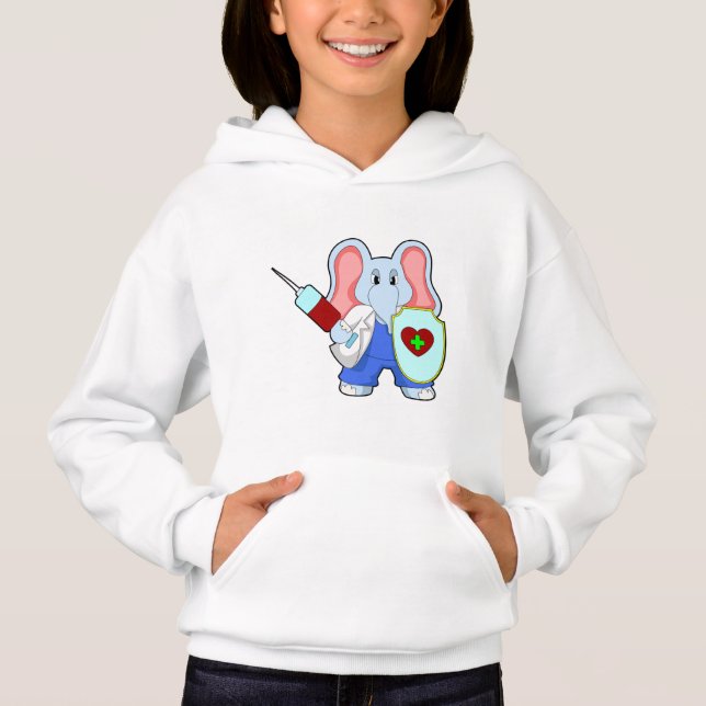 Eléphant à la vaccination avec seringue (Devant)