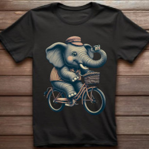 Elephant à vélo T-shirt Retro