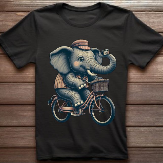Elephant à vélo T-shirt Retro (Créateur téléchargé)
