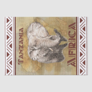 Elephant Africa Travel Poster Seidenpapier
