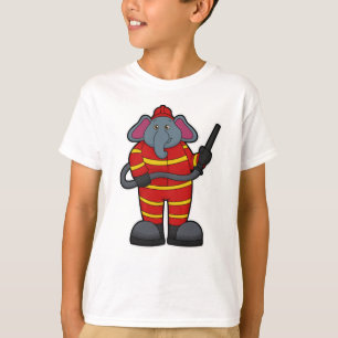 Elephant als Feuerwehrmann mit Schlauch T-Shirt
