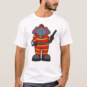 Elephant als Feuerwehrmann mit Schlauch T-Shirt