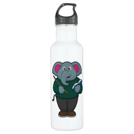 Elephant als Lehrer mit Buch und Zeiger Edelstahlflasche