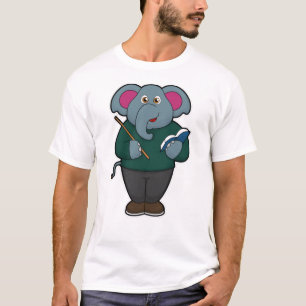 Elephant als Lehrer mit Buch und Zeiger T-Shirt