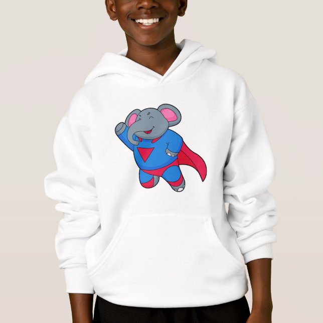 Elephant als Superhero Hoodie (Vorderseite)
