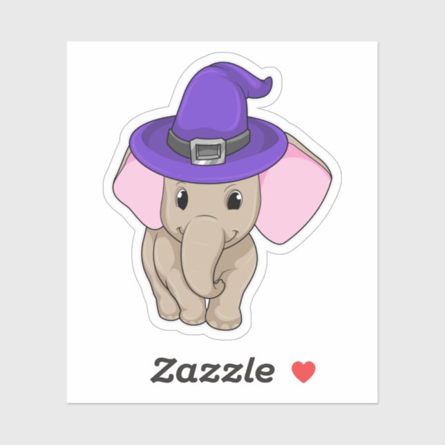 Elephant als Wizard Aufkleber (Blatt)