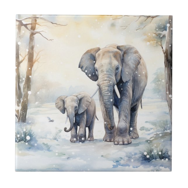 Elephant and Baby Fliese (Vorderseite)