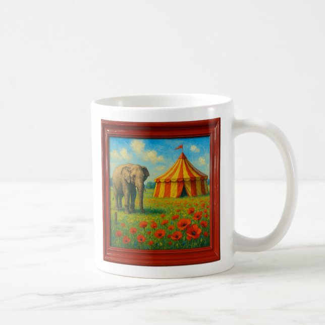 Elephant and Circus Tent Kaffeetasse (Rechts)