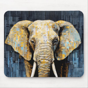 Elephant Animal Art Deco Paint Mosaic Mousepad