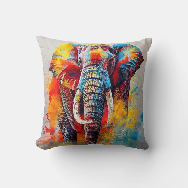 Elephant Animal Discovery Adventure Nature Planet Kissen (Vorderseite)