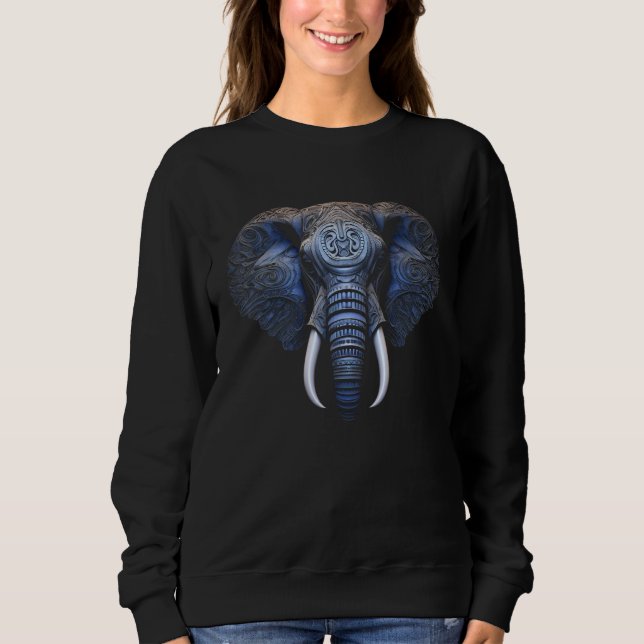 Elephant Animal Motif Artwork  African Elephant Sweatshirt (Vorderseite)